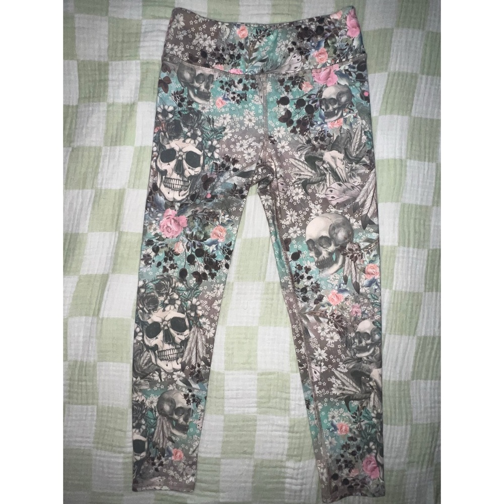 Floral Skull Print women’s leggings